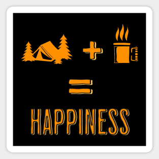 Coffee + Camping = Happiness Outdoor Adventure for coffee lovers Magnet